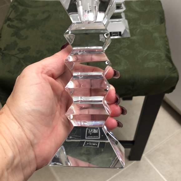 MIKASA ART DECO  CRYSTAL CANDLE HOLDERS - Picture 3 of 6